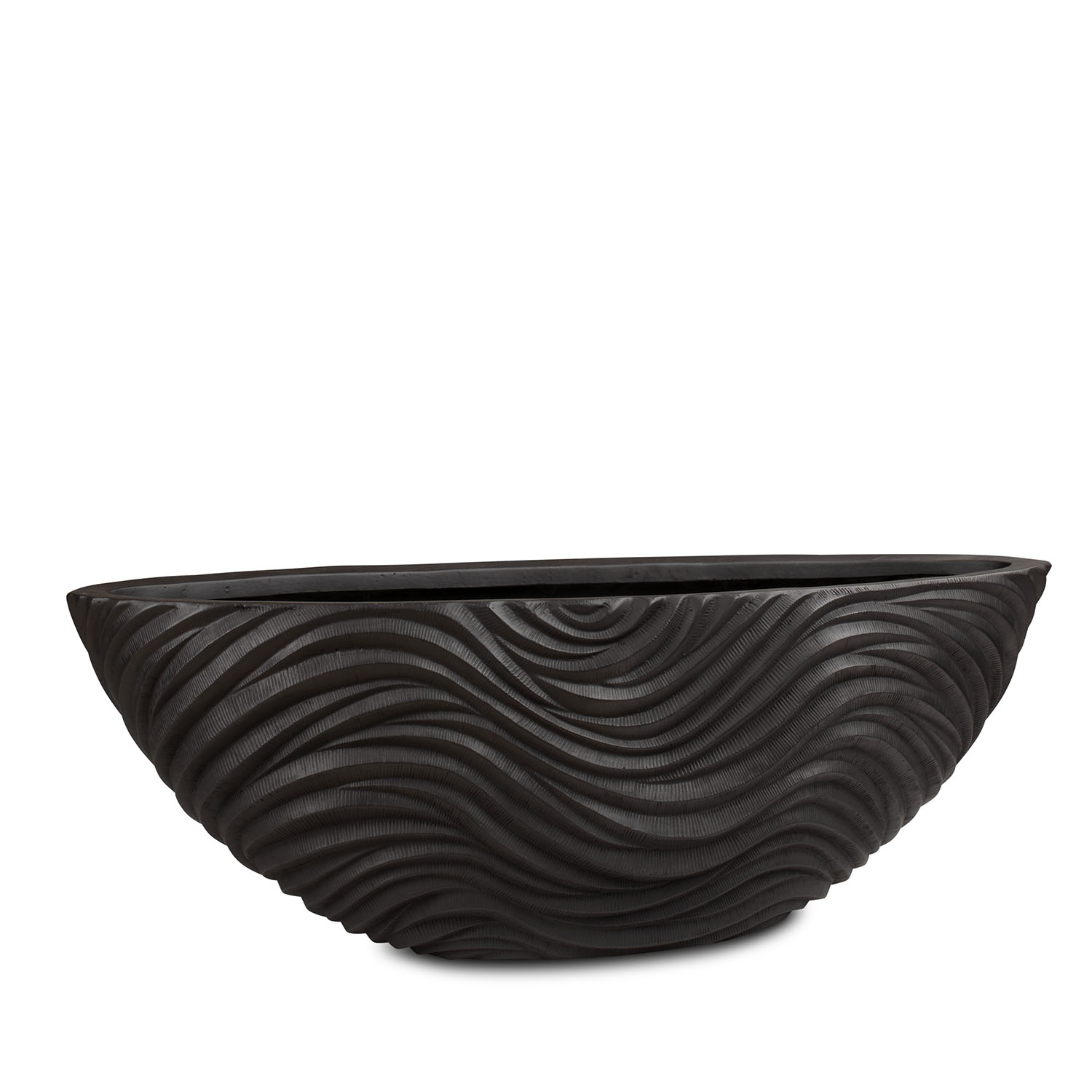 Curved River Tischgefäß GFK Black Iron