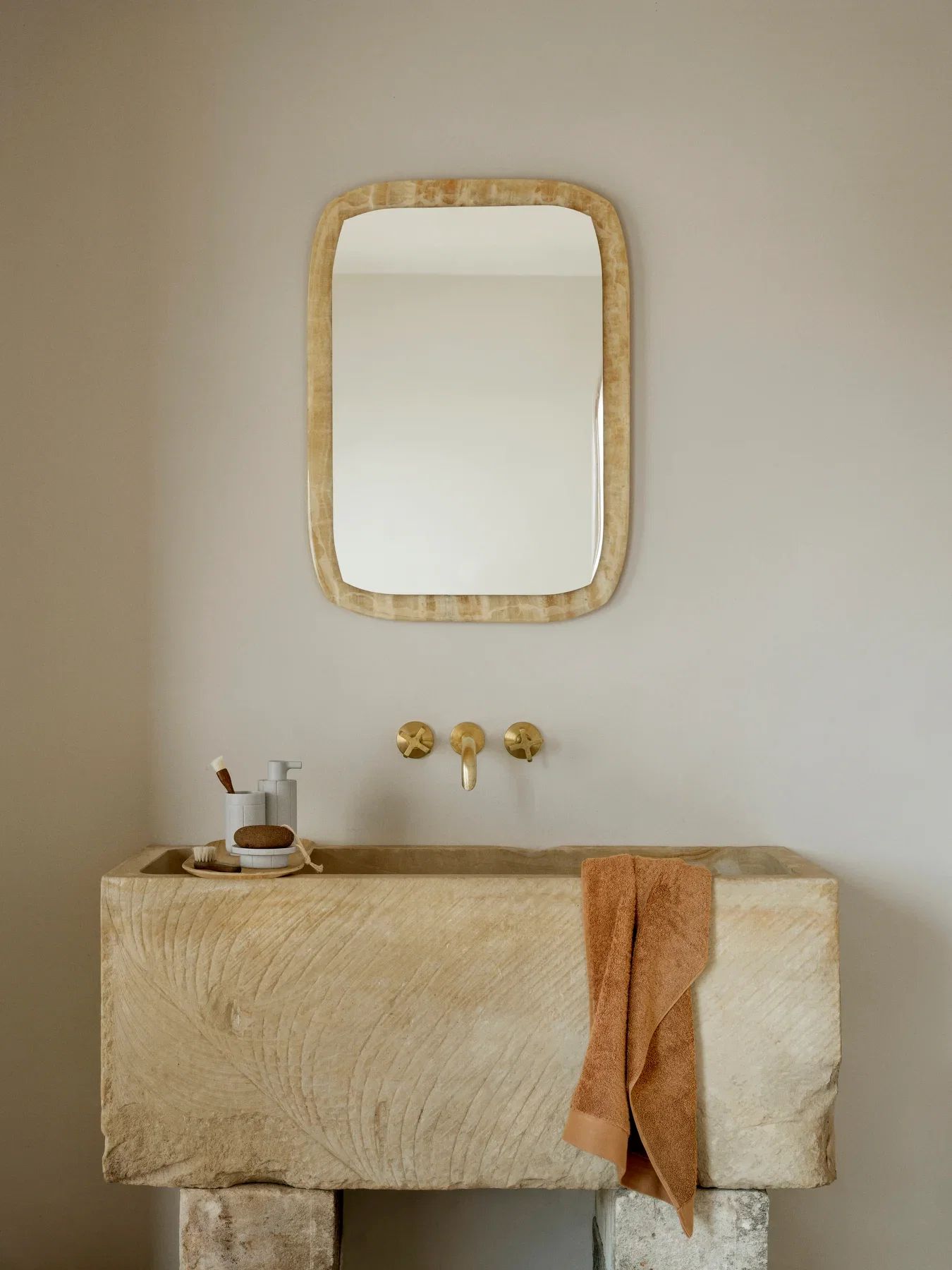 RIVA Handtuch aus Baumwolle 50 x 100 cm Tan