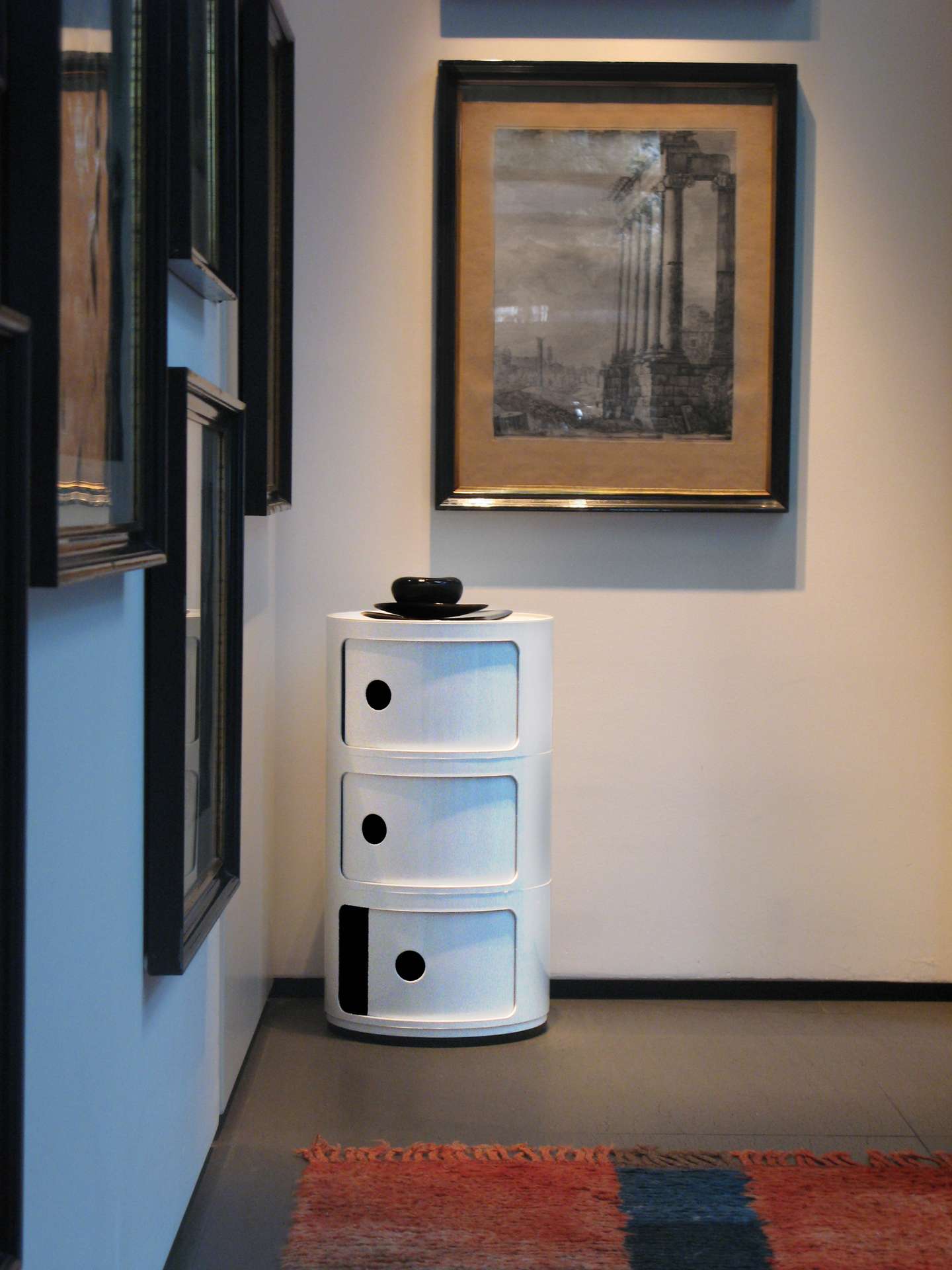 Componibili Container mit drei Elementen Chrom Metallic