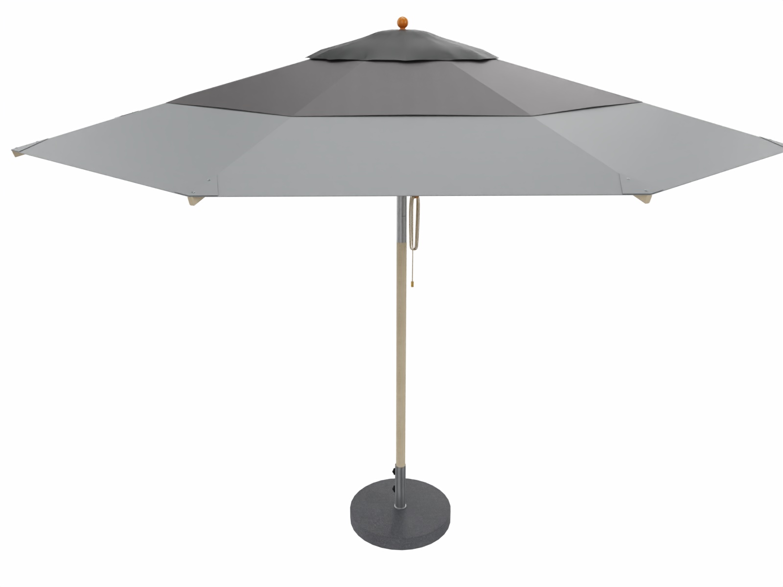 Großer Schirm Klassiker Ø 350 cm Breeze Schwarz/Anthrazit/Grau mit Flaschenzug, ...