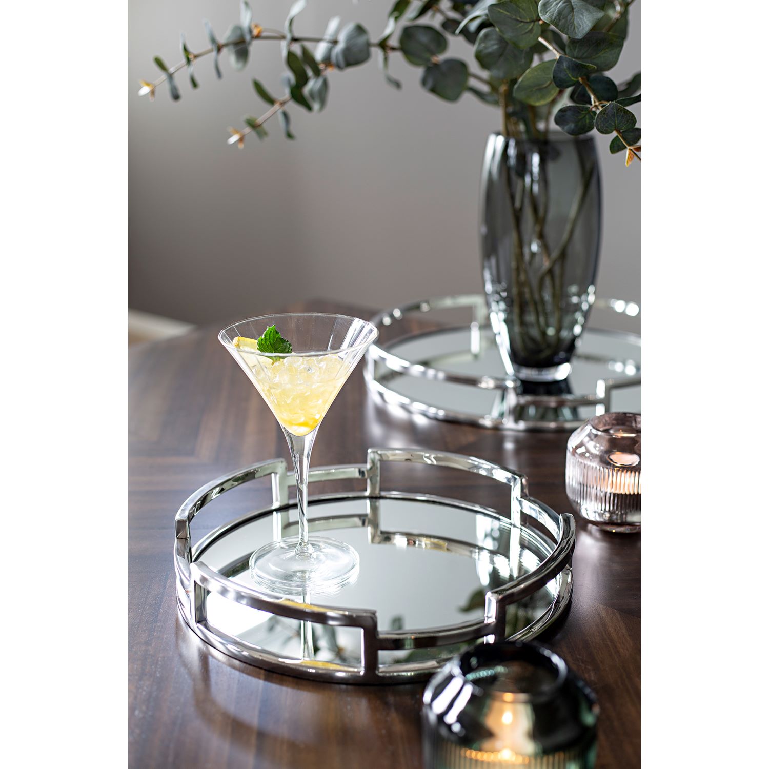 Hommage Edelstahl Tablett - spiegelnde Oberfläche