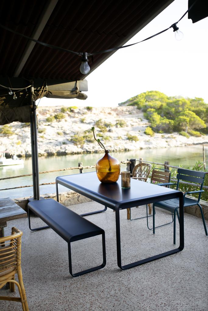 Bellevie Outdoor Bank 161 cm latte beige Bellevie Tisch 196 x 90cm Outdoor Latte Beige