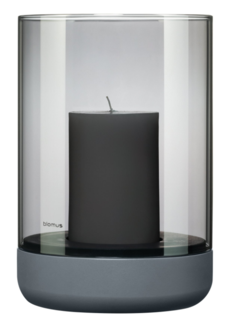 Windlicht CALMA L aus dunkelgrauem Beton
