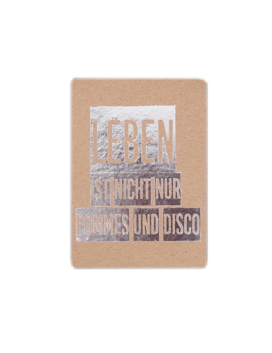 Postkarte "Leben ist nicht nur Pommes und Disco" Postkarte "Leben ist nicht nur Pommes und Disco"