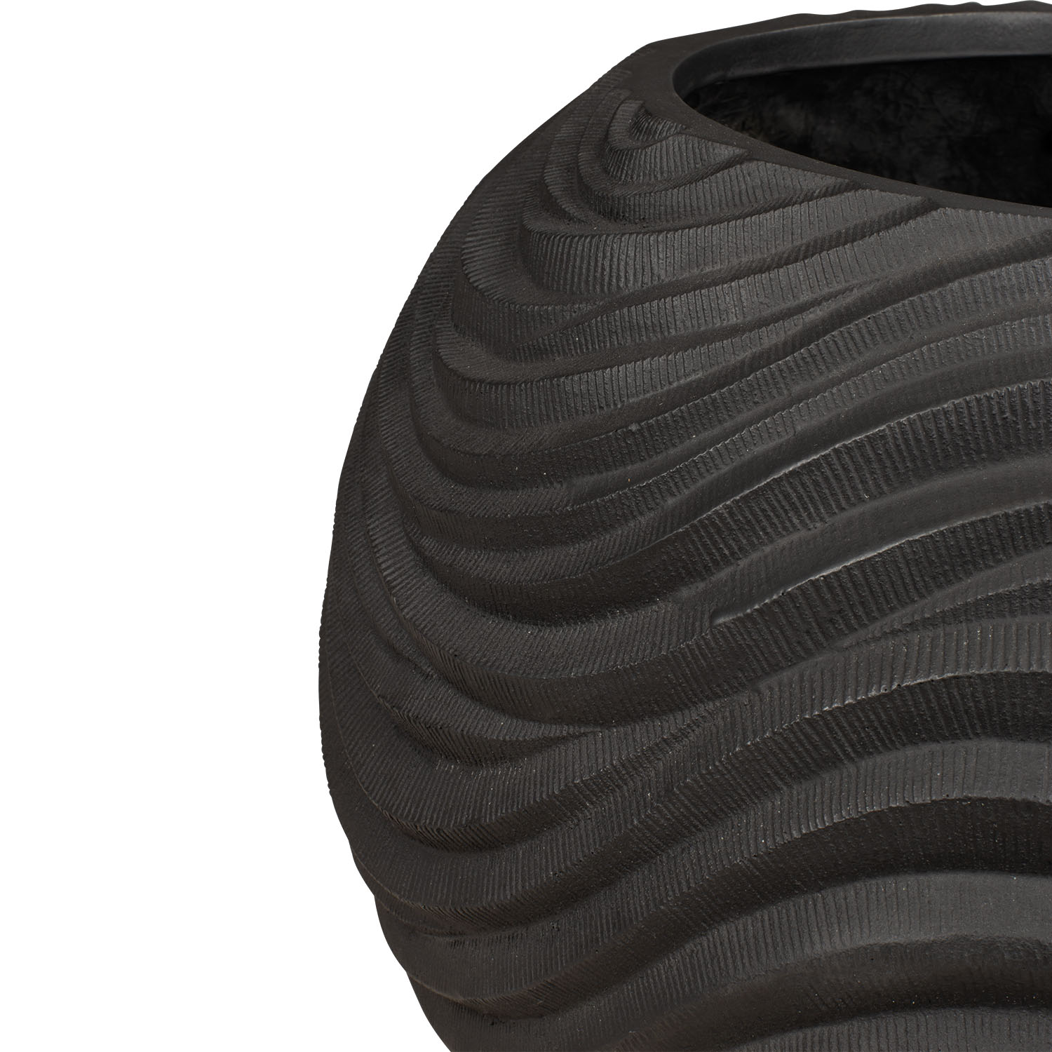Curved River Pflanzgefäß Globe Ø 70 cm Höhe 56 cm Black Iron Curved River Pflanzgefäß Globe Ø 70 cm Höhe 56 cm Black Iron