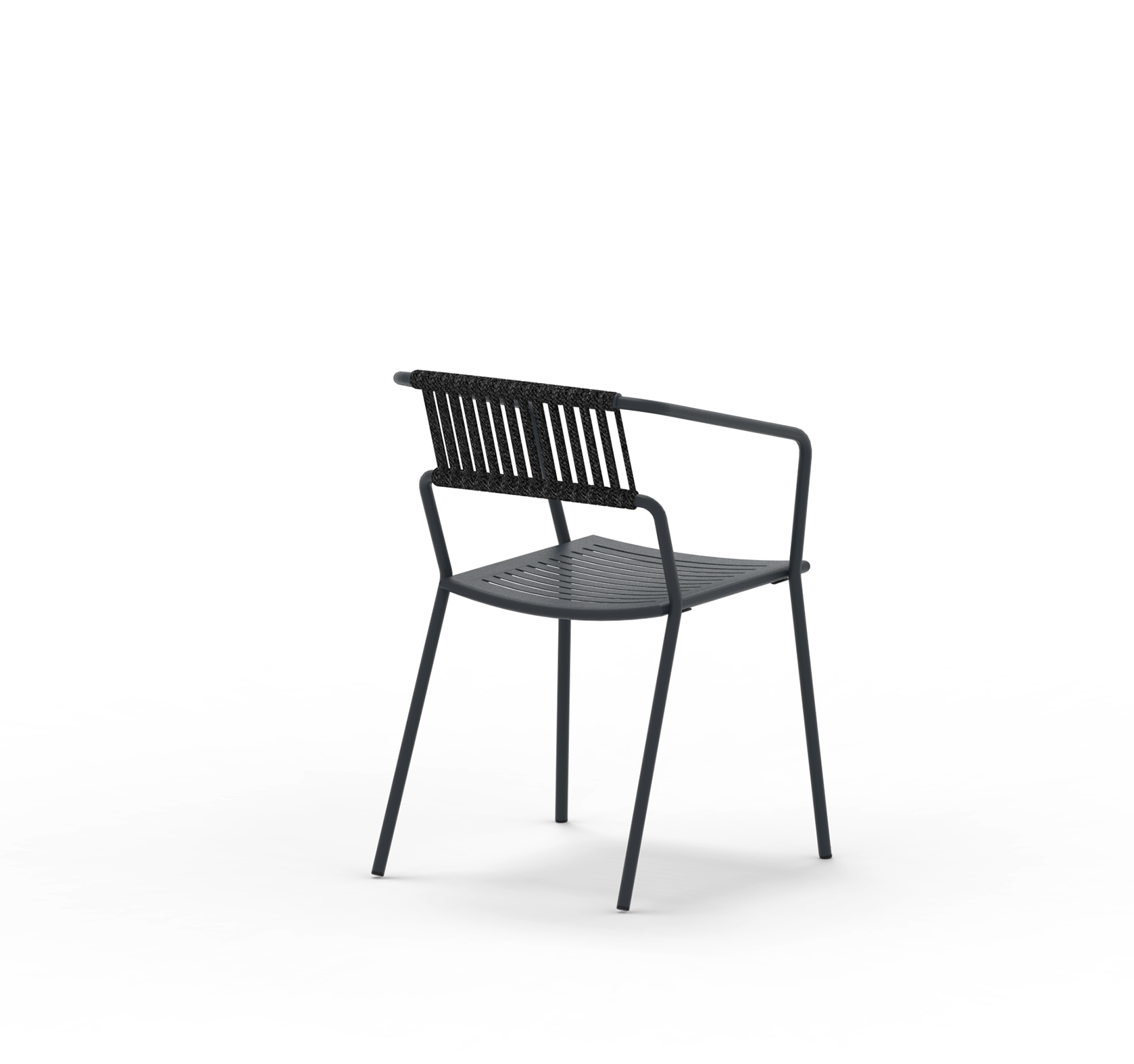 Slot Armlehnenstuhl Outdoor stapelbar Antikgrau/Schwarz