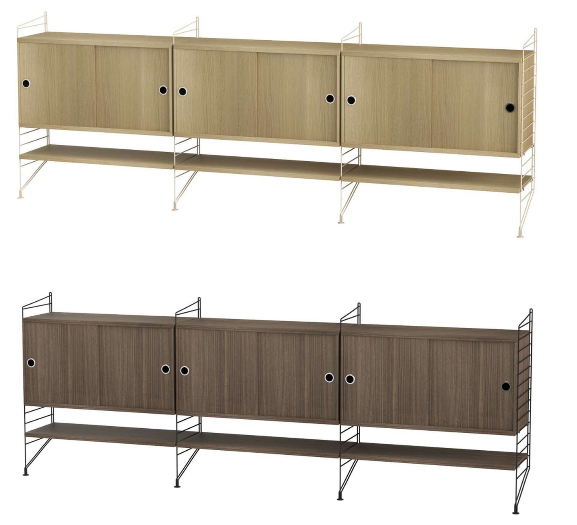 Sideboard Kommode mit Regalböden Sideboard Kommode mit Regalböden Schwarz Esche