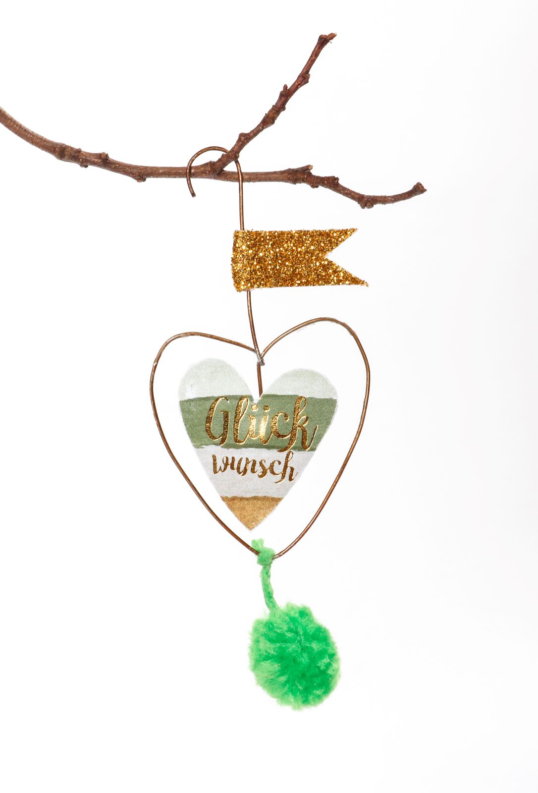 Mini PomPom Herzen – süße Dekoherzen für Geschenke und Feste Glückwunsch