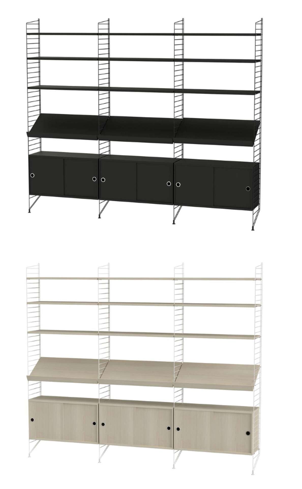 Offene Schrankwand mit Regal Offene Schrankwand mit Regal Schwarz Dunkelgrau