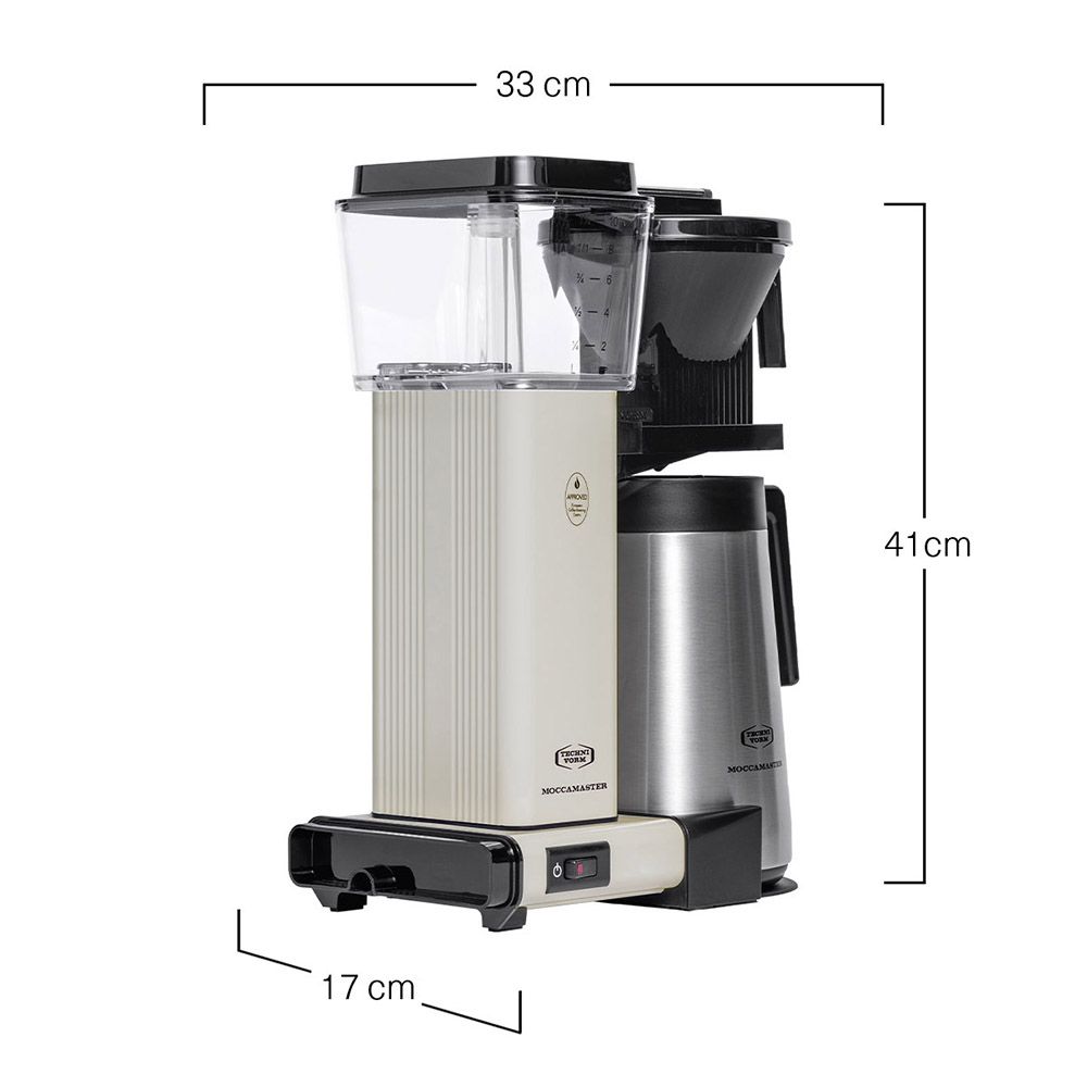 KBGT Kaffeemaschine mit Thermoskanne – Filterkaffeemaschine mit perfekter Brühtemperatur, Off White
