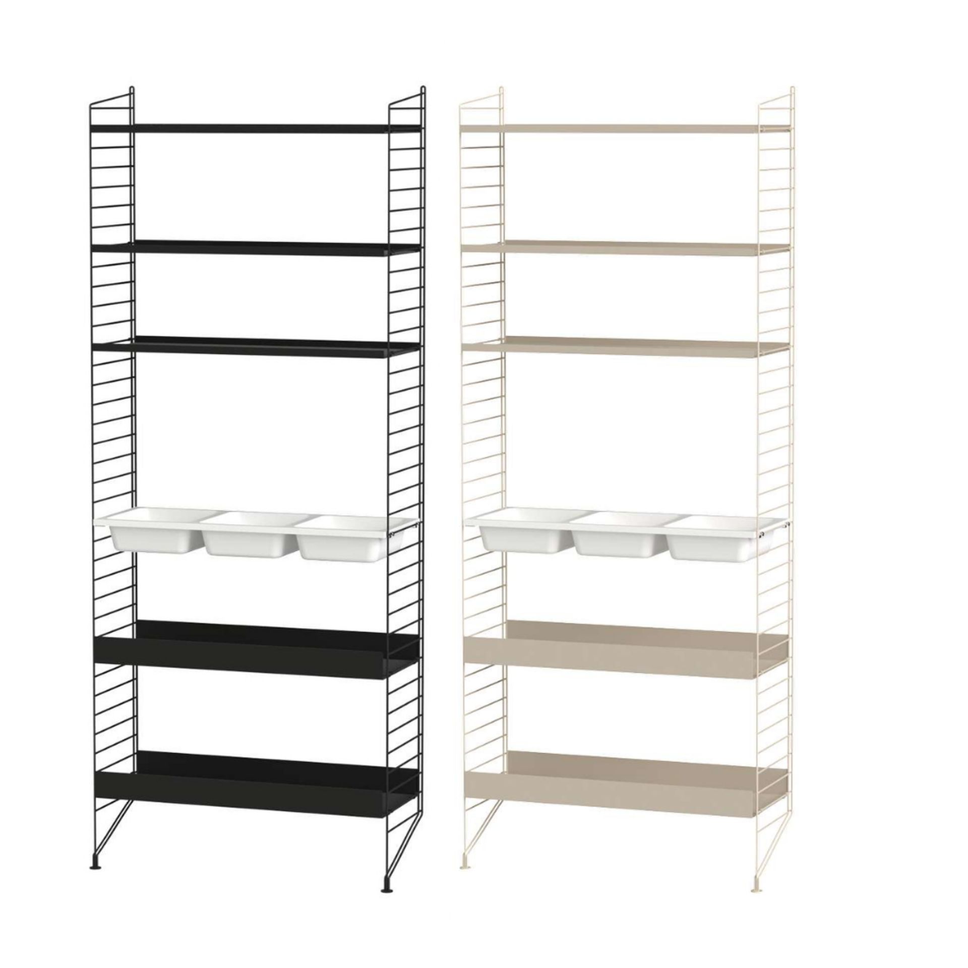 Standregal mit 5 Metallböden und Aufbewahrungseinsatz