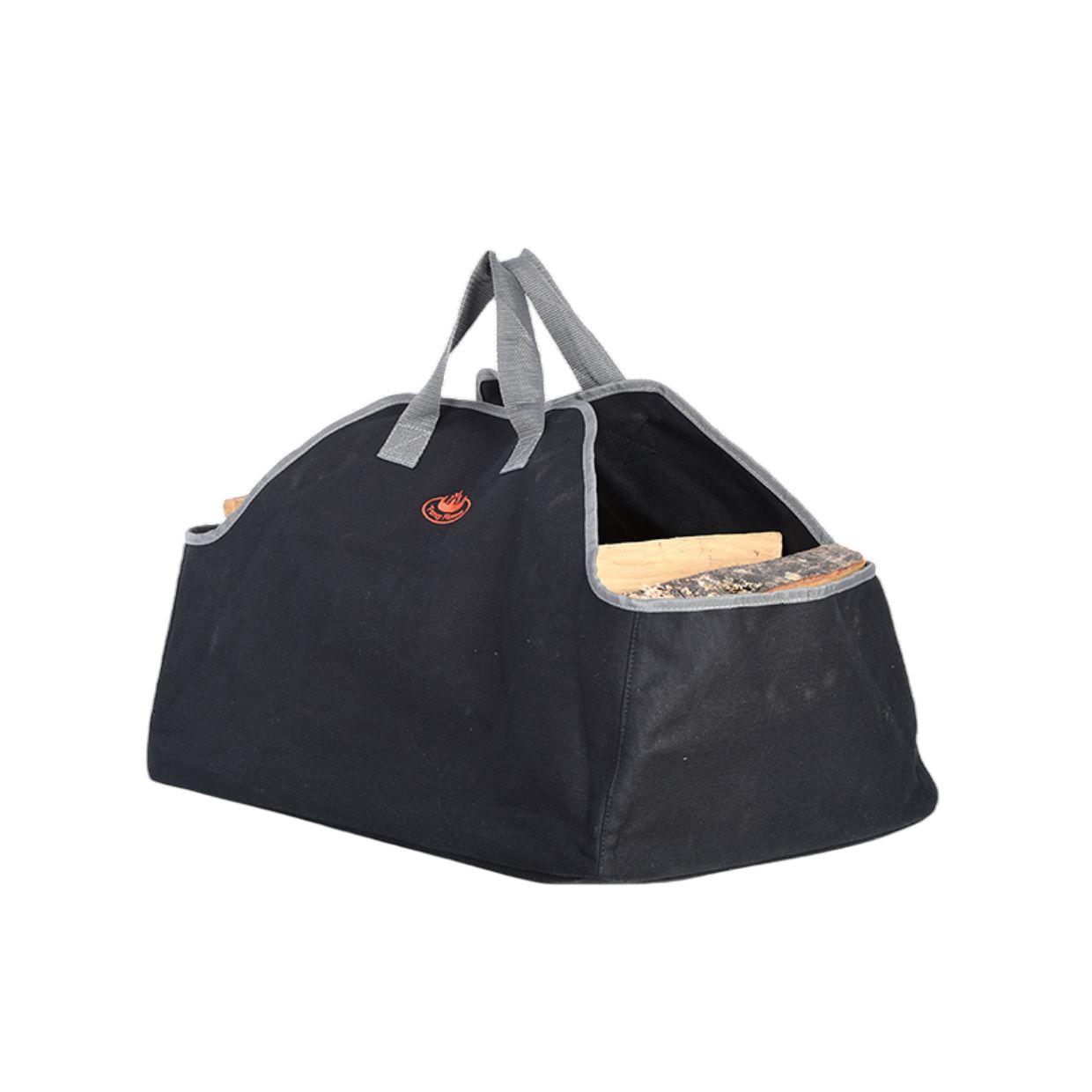 Kaminholz Tasche Schwarz – Robuste Holztragetasche aus Polyester
