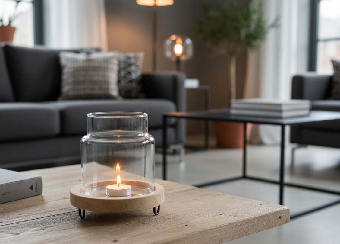 Windlicht Teak Höhe 25 cm, Durchmesser 25 cm Windlicht Teak