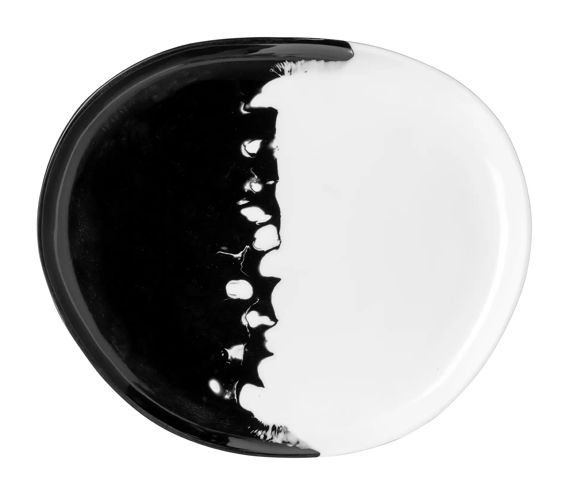 PANDA Tablett modern Schwarz-Weiß Höhe 3 cm