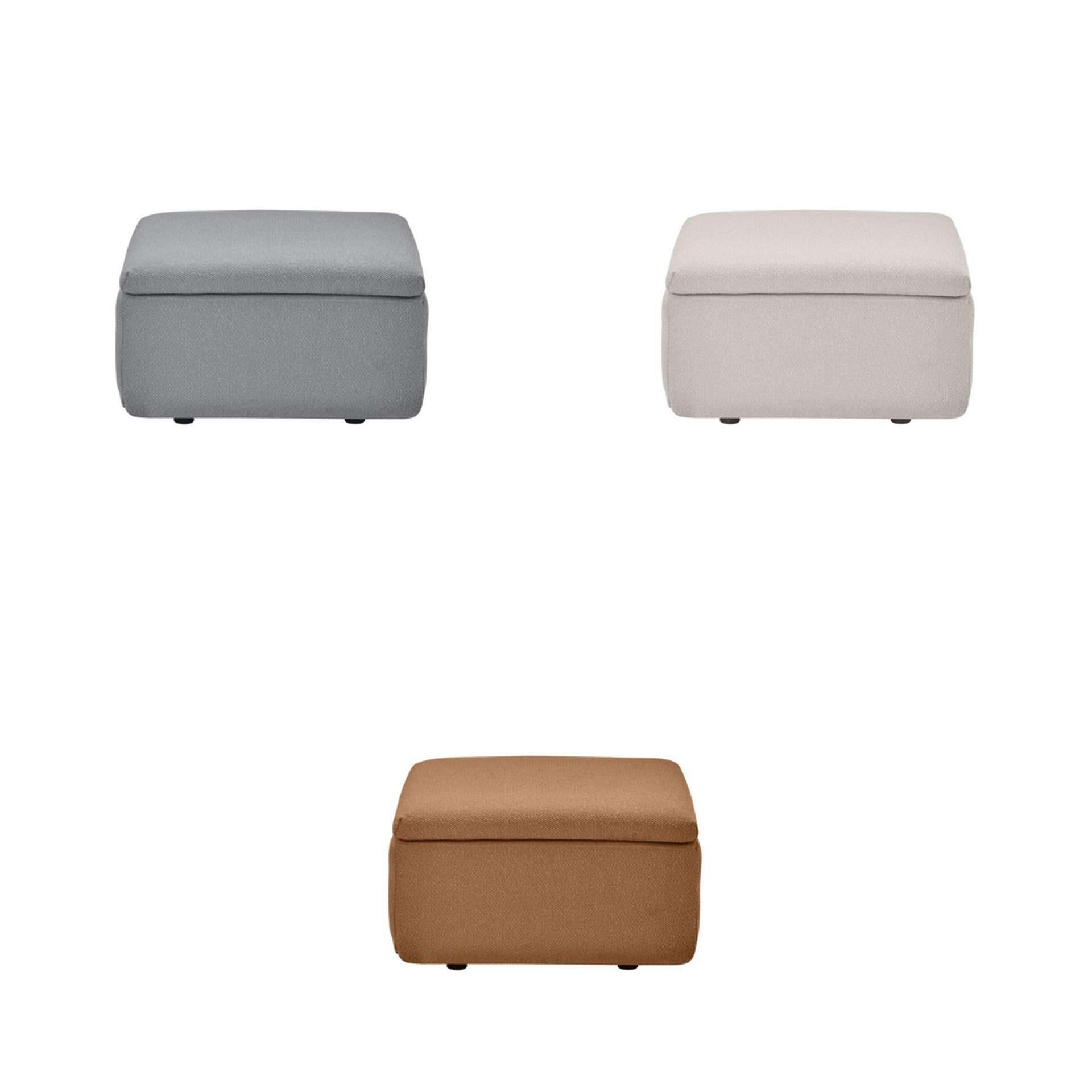GROVA Outdoor Lounge Hocker Modul Zinc Mit Bodenplatte, Füßen und Schutzhülle