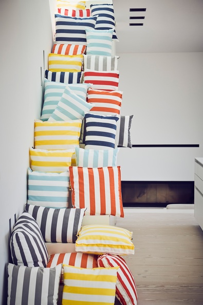 Kissen SOMNIA Kissen SOMNIA Streifen weiß/hellgrau 60 x 60 cm