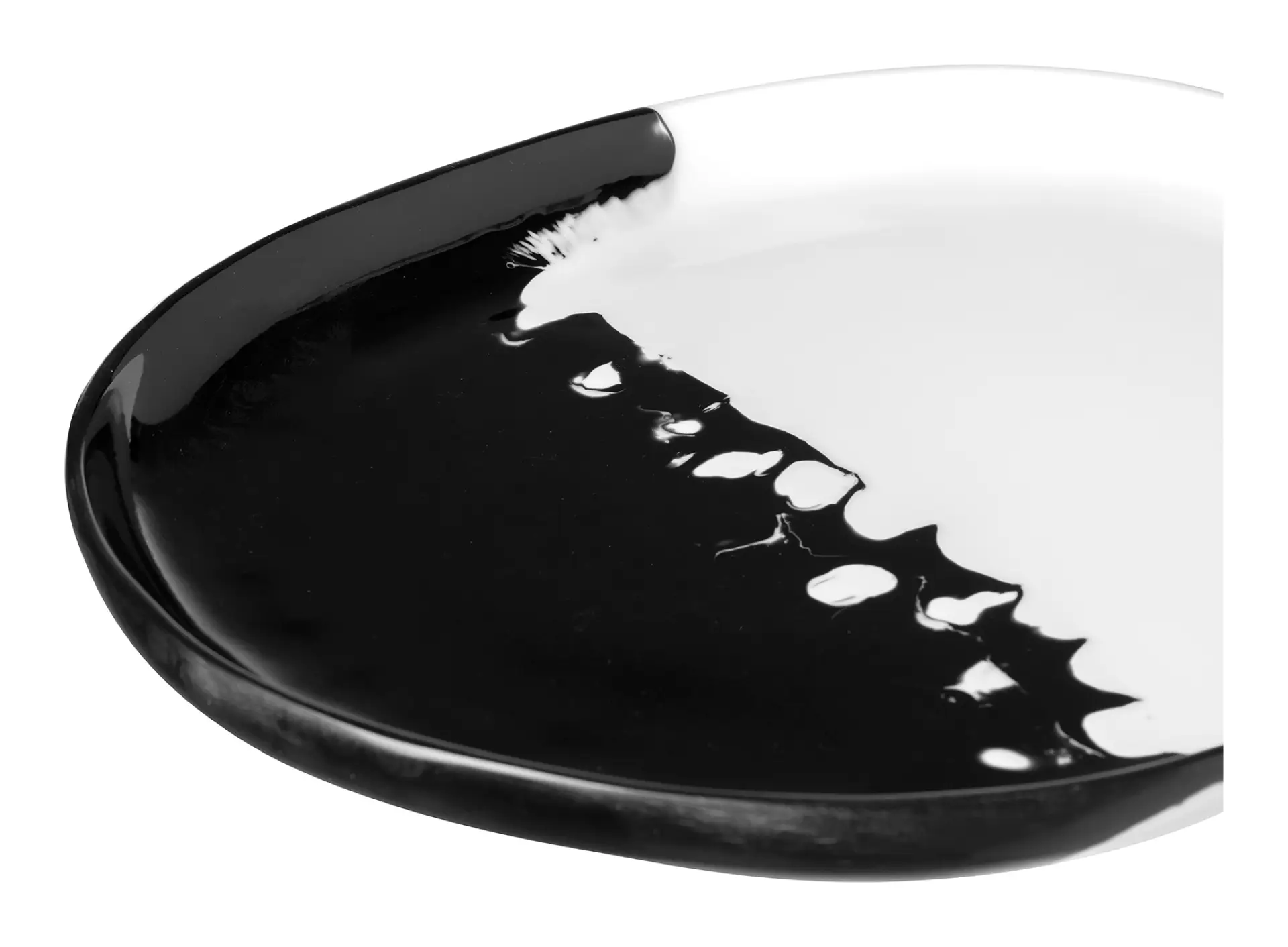 PANDA Tablett modern Schwarz-Weiß Höhe 3 cm