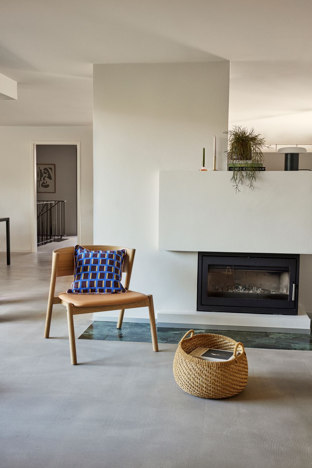 Solar handgefertigter Korb Naturfarben/Orange