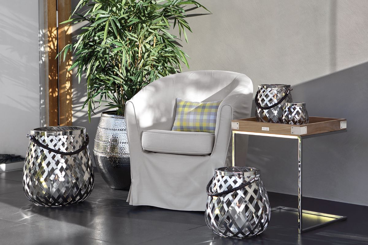 OTIS Edelstahl Windlicht mit Glaszylinder OTIS Edelstahl Windlicht mit Glaszylinder