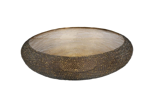 Dekoschale Yon schwarz/gold Ø 40 cm, Höhe 10 cm Dekoschale Yon schwarz/gold Ø 40 cm, Höhe 10 cm