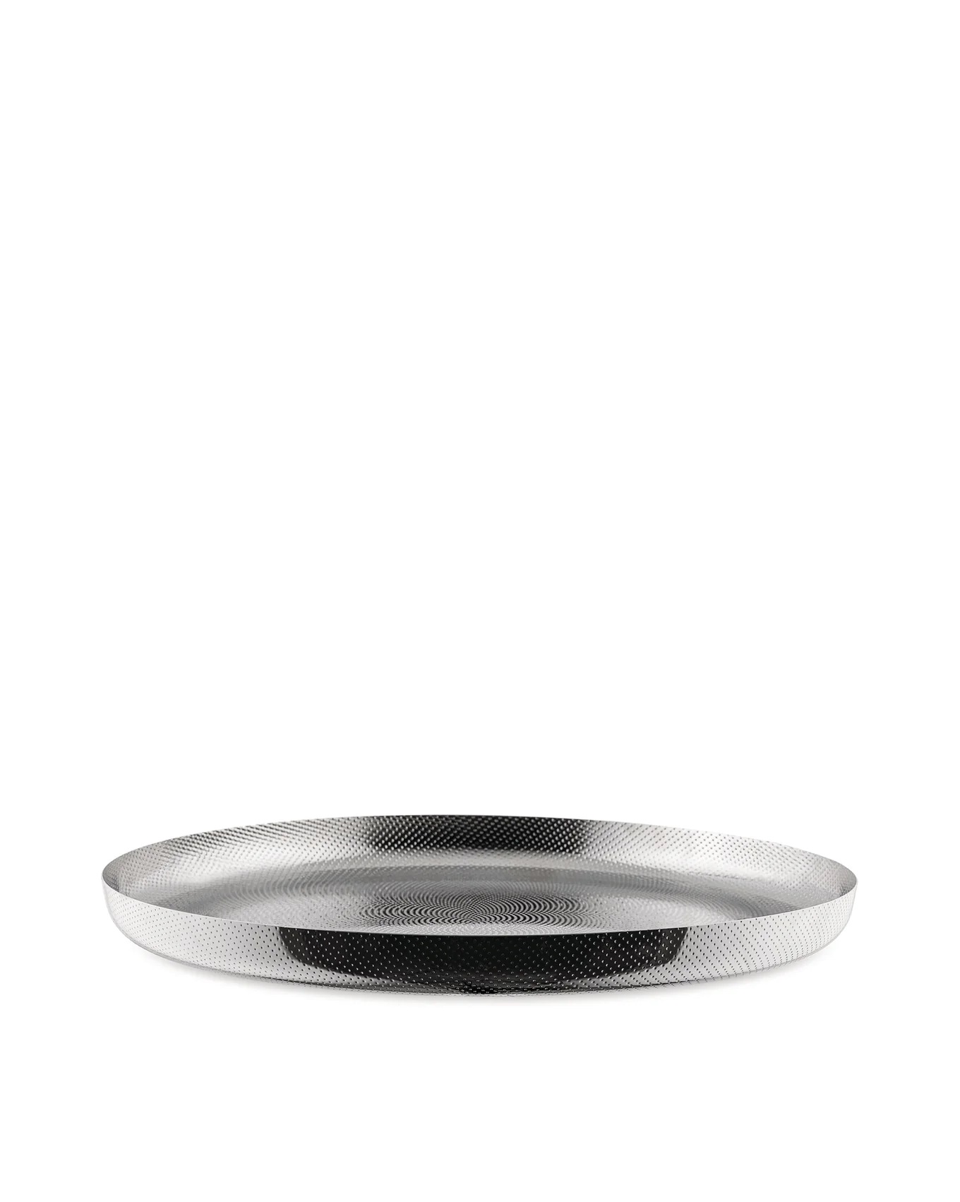 Tablett rund aus Edelstahl – elegantes Serviertablett mit strukturierter Oberfläche