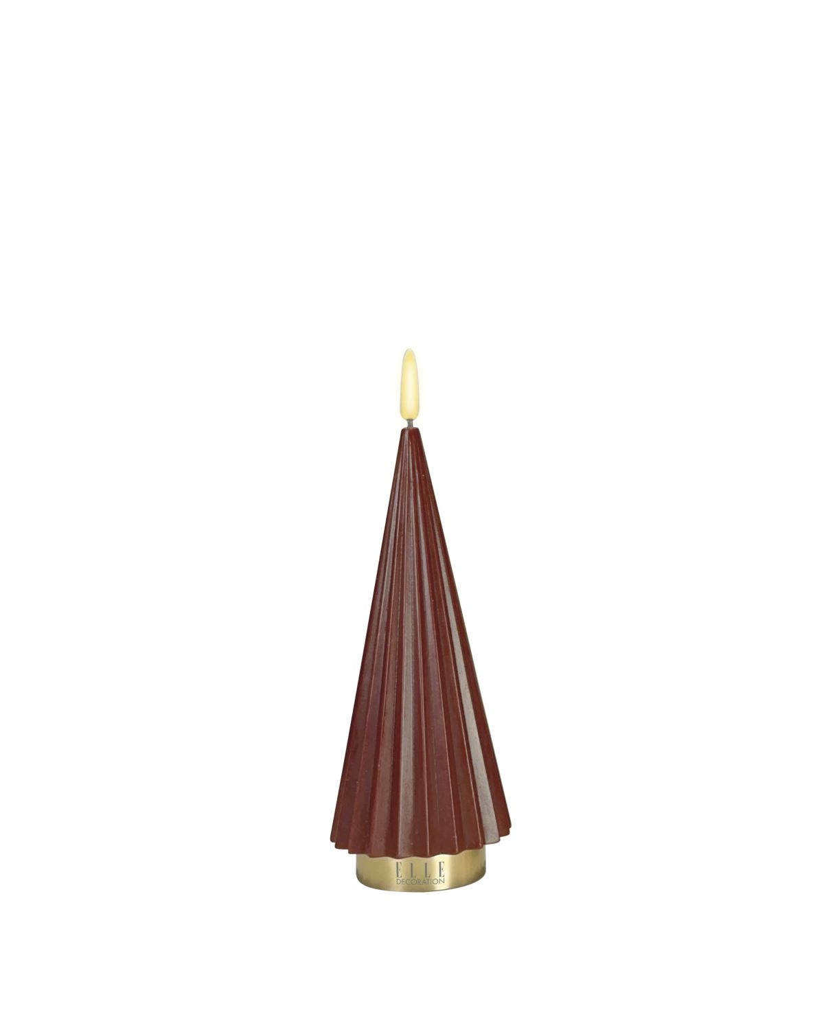 BOREAL LED-Kerze in Tannenbaumform - festliche Deko Bordeaux, Größe S