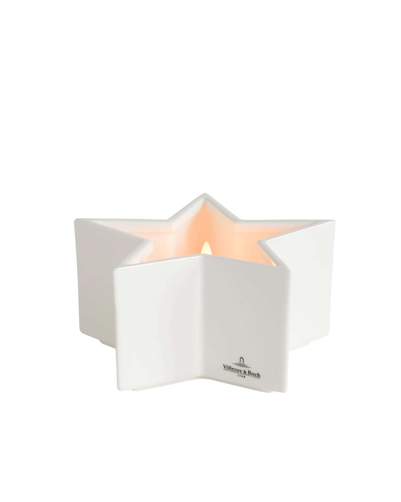 LUZERN LED-Porzellansternkerze Weiß 6,5 cm