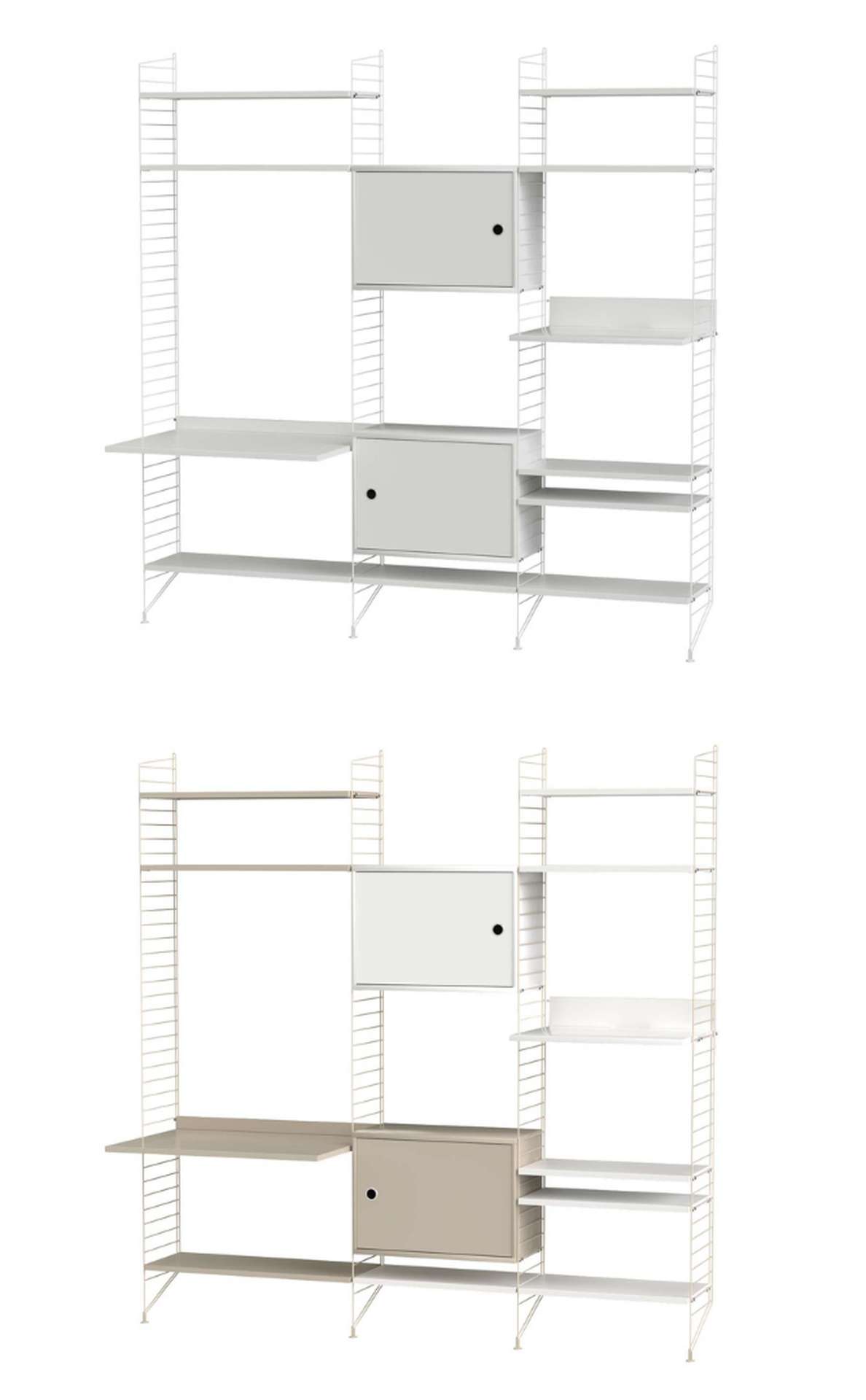 Regalwand mit Arbeitsplatz Regalwand mit Arbeitsplatz Beige