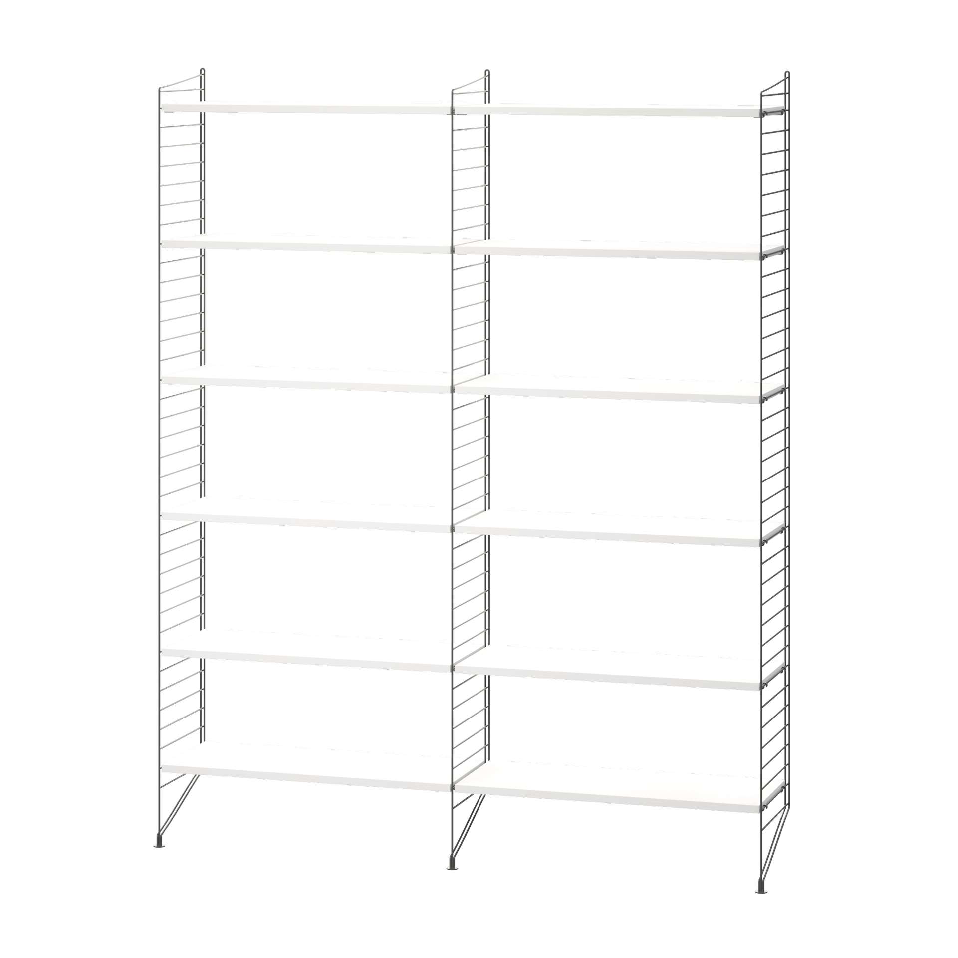 Bücherregal minimalistisch Dunkelgrau Weiß