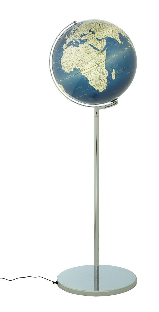 Standglobus "SOJUS LIGHT" metallic-blau/silber glänzend verchromt Standglobus "SOJUS LIGHT" metallic-blau/silber glänzend verchromt