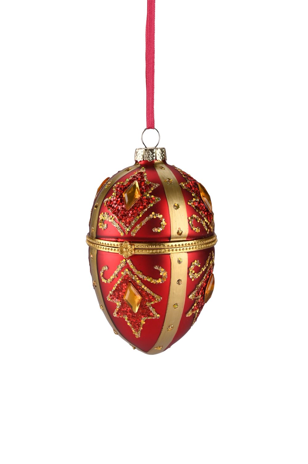 Osteranhänger Schmuckei Rot/Gold – Elegante Osterdeko