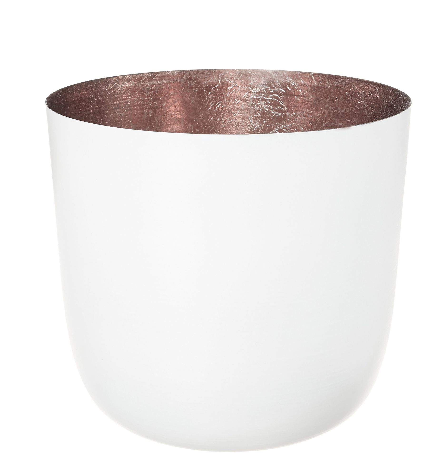 Madras Windlicht matt roségold - weiss - L - H: 13cm / Ø 15 cm günstig online kaufen