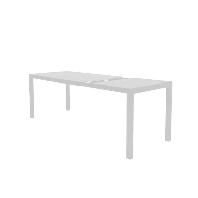 Aria Auszugstisch 140/200 × 80 cm – Aluminium pulverbeschichtet mit Einlegeplatte weiß Aria Auszugstisch 140/200 × 80 cm – Aluminium pulverbeschichtet mit Einlegeplatte weiß