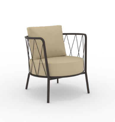Daisy niedriger Lounge-Sessel bronze, ecru Daisy niedriger Lounge-Sessel bronze, ecru