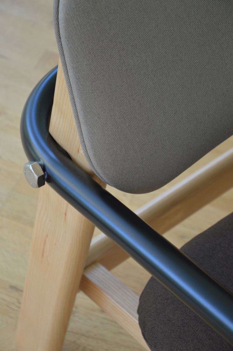 Sessel BILLY, Gestell: Esche, Armlehne: Stahlrohr schwarz/braun/beige Sessel BILLY, Gestell: Esche, Armlehne: Stahlrohr schwarz/braun/beige