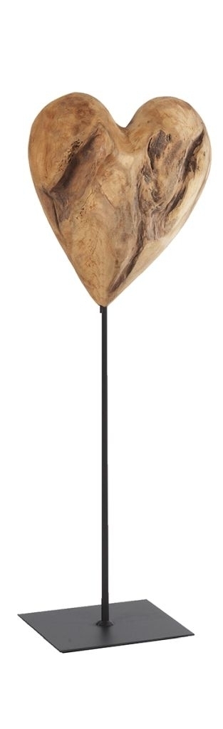 Teakholz Herz auf Ständer Höhe 80 cm Teakholz Herz auf Ständer Höhe 80 cm