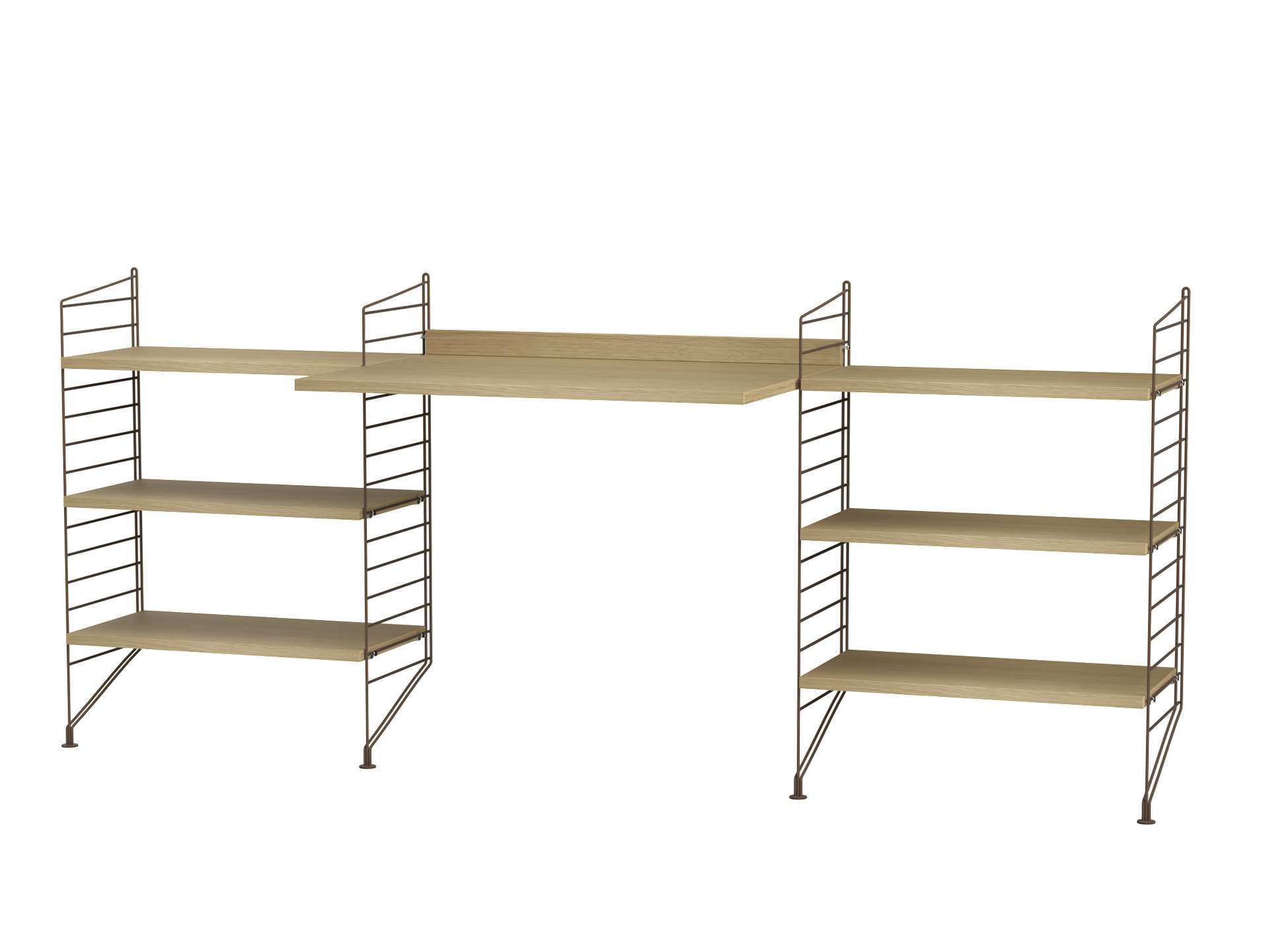 Schreibtisch mit Regal minimalistisch Braun Eiche Schreibtisch mit Regal minimalistisch Braun Eiche