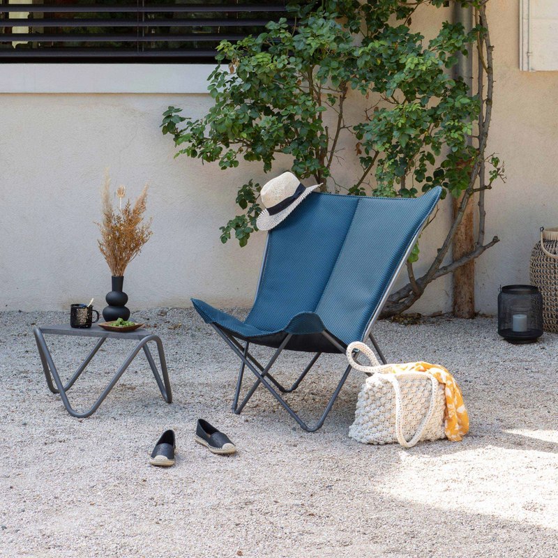 Pop Up XL BEC Design Outdoor Sessel Beige Moka Pop Up Lounge Chair XL BEC Silber