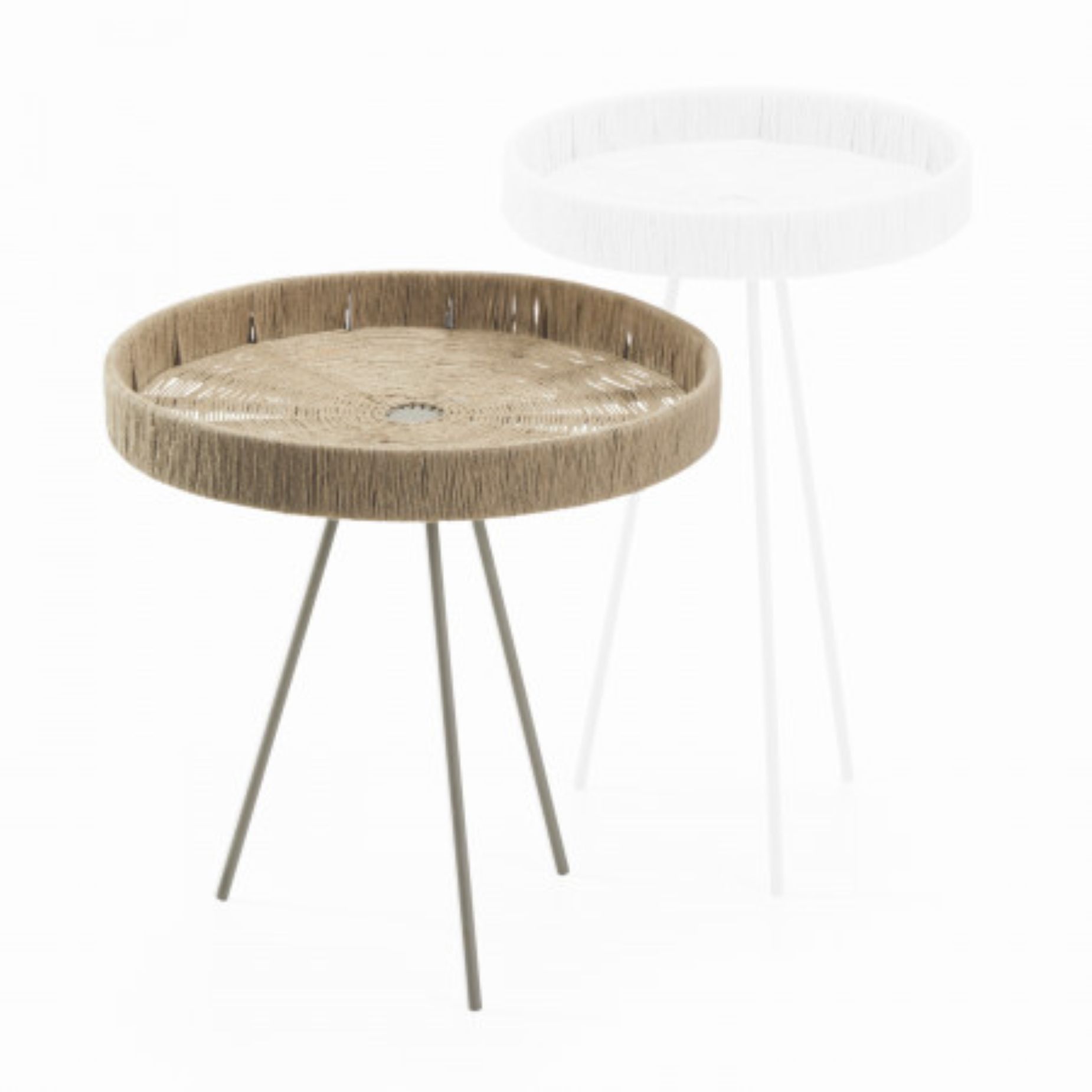 TAHITI leichter Beistelltisch - mit stilvoller Jutebespannung Outdoor Ø 45cm TAHITI leichter Beistelltisch - mit stilvoller Jutebespannung Outdoor Ø 45cm