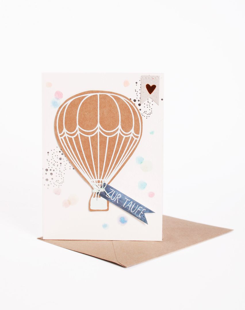 Taufkarte mit Ballonmotiv – "Zur Taufe" Taufkarte mit Ballonmotiv – "Zur Taufe"