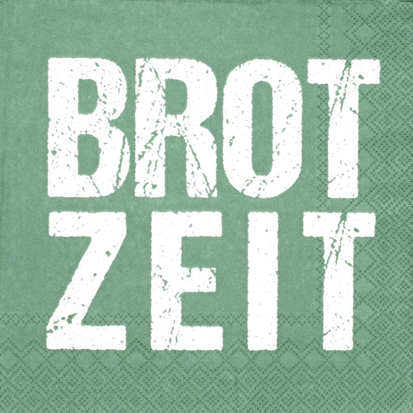 Serviette "Brotzeit" grün 33 x 33 cm Serviette "Brotzeit" grün 33 x 33 cm