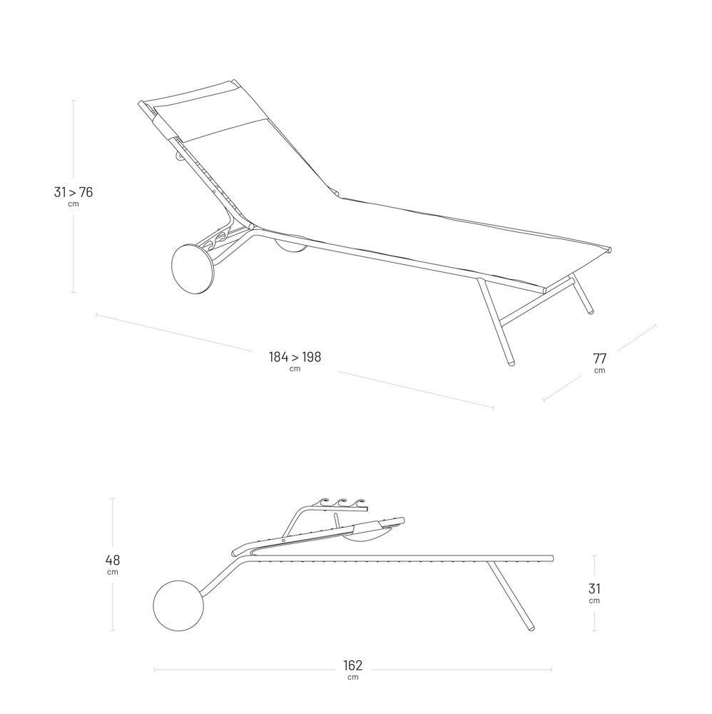 3614210026742_7.jpg Hohe Sonnenliege Miami HT II Batyline® Duo – klappbar & mit verstellbarer Rückenlehne Grau Galet