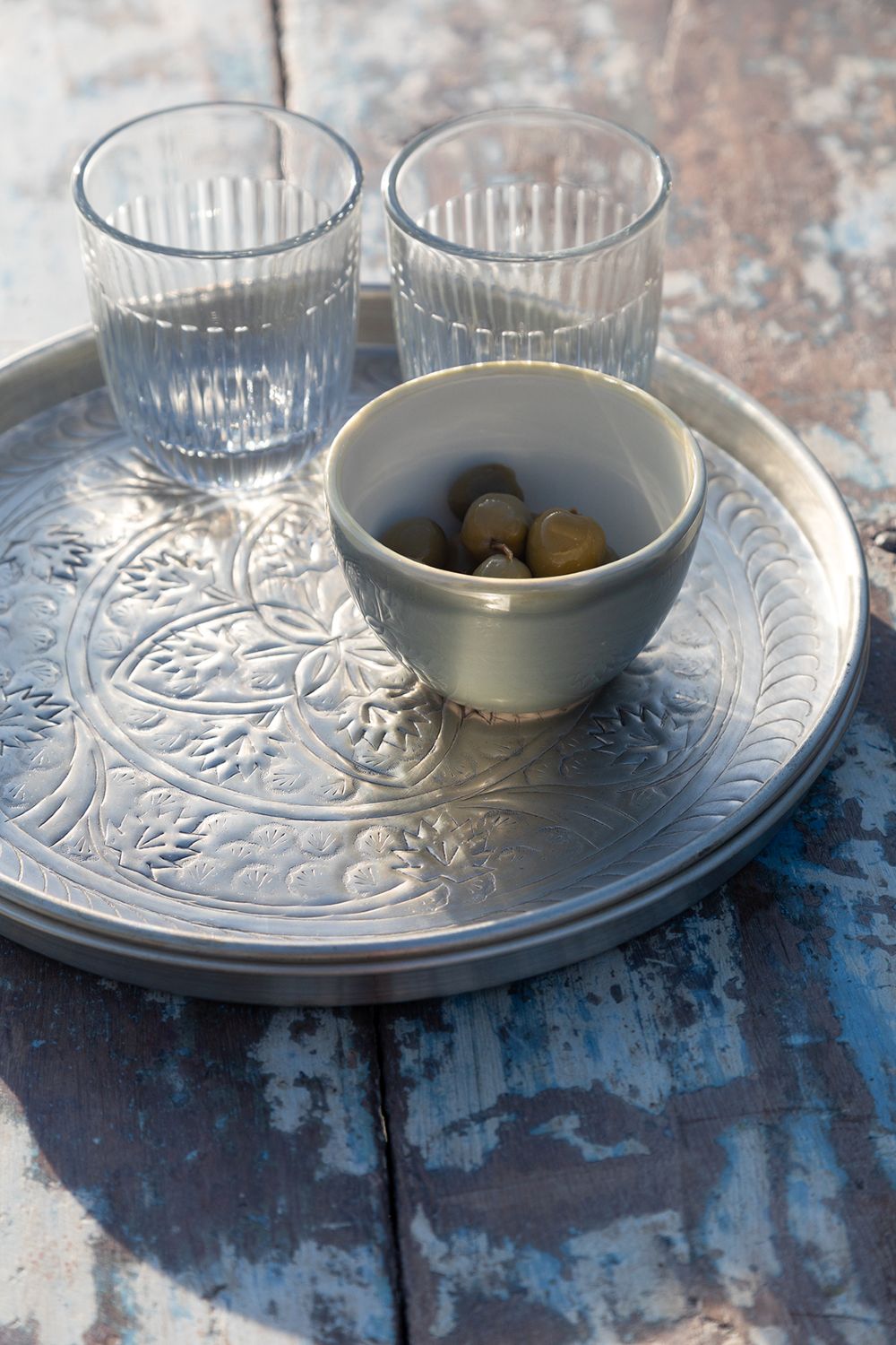 Alutablett mit Muster & Rand, Ø28cm günstig online kaufen