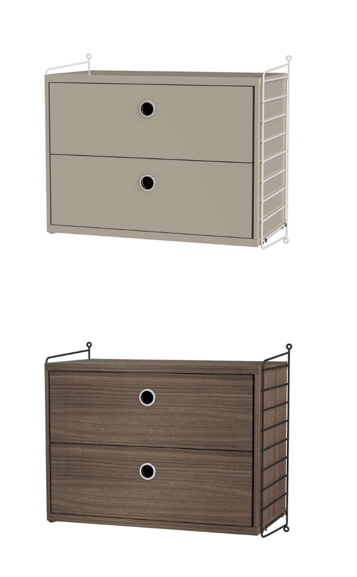 Nachttisch Hängeschrank Esche/Schwarz