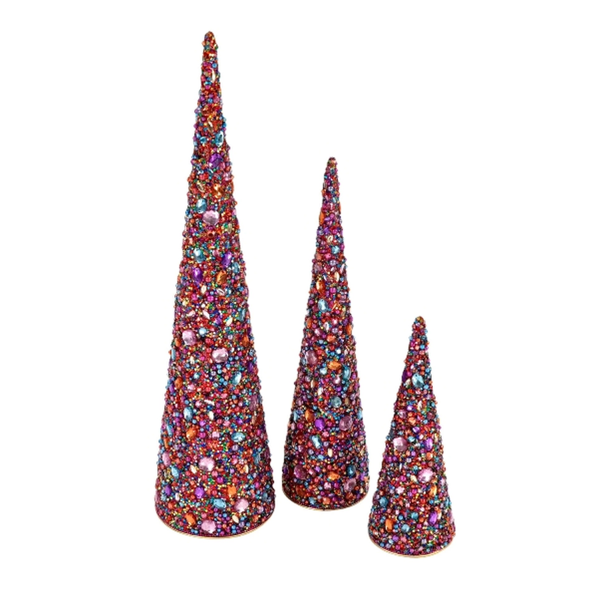 Deko Kegel Set 3-teilig – bunt mit Klunker