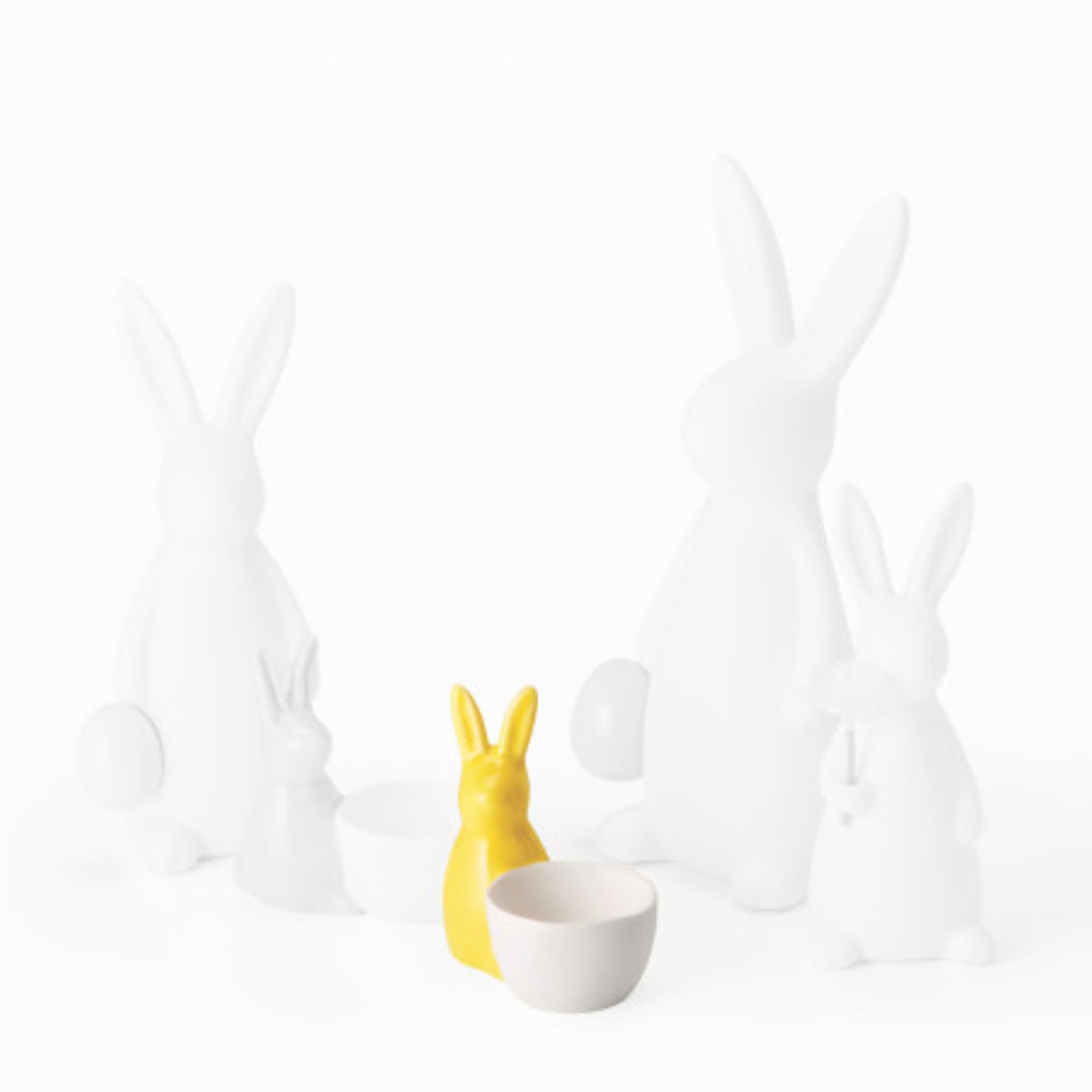 MILO Osterhase mit Eierbecher - Mattporzellan Gelb