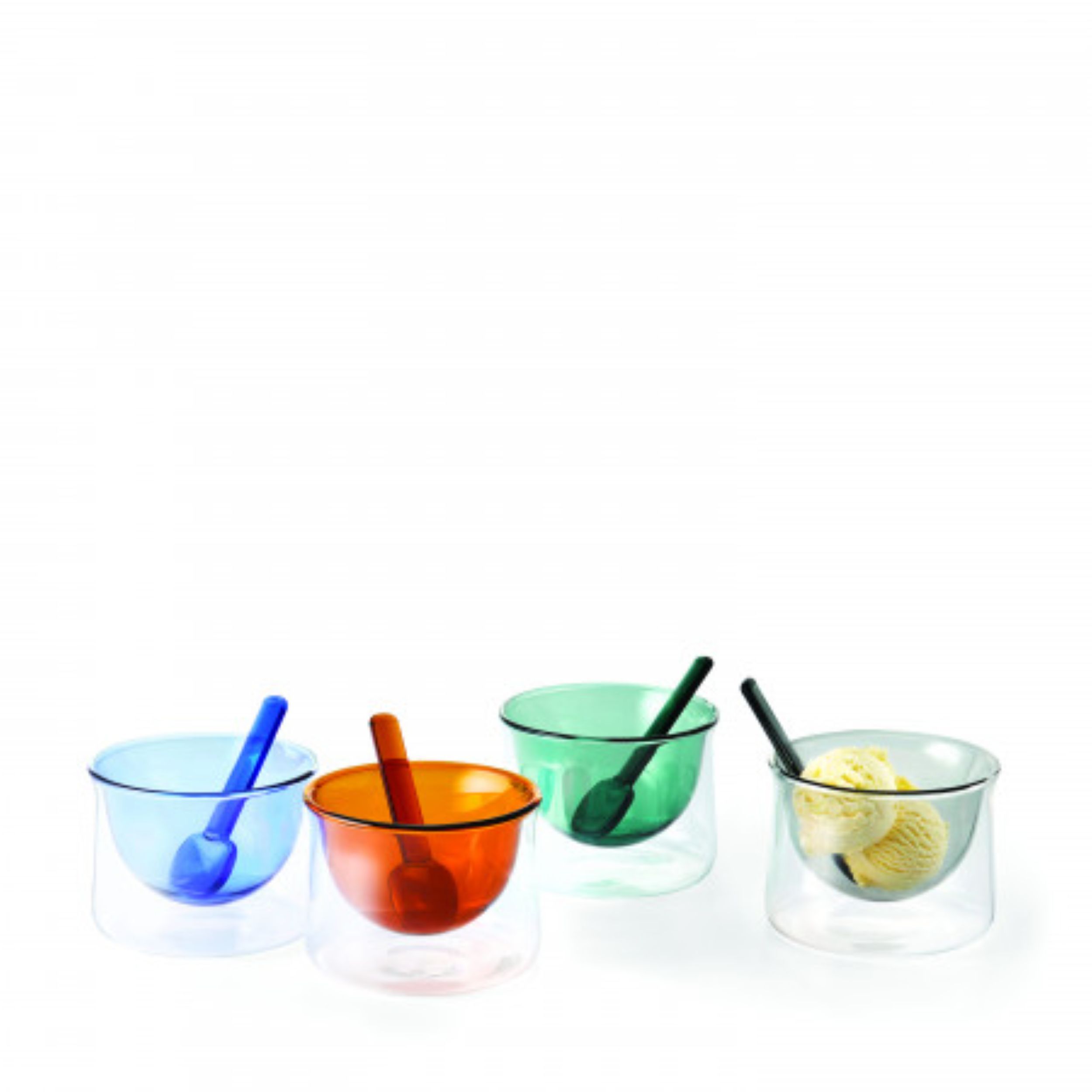 GELATO Becher mit Löffel - Eis-Becher doppelwandig