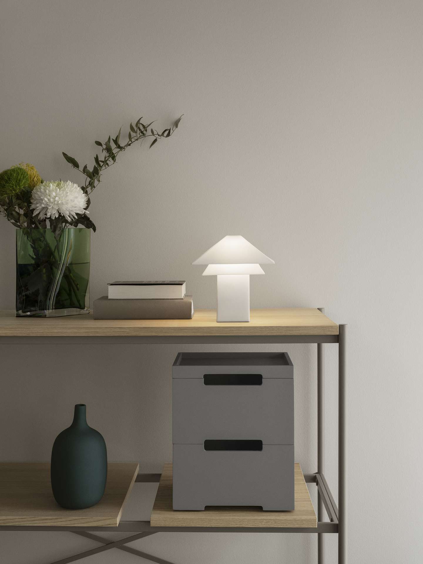 Moderne Vase DUASIS aus Glas Agave Green M