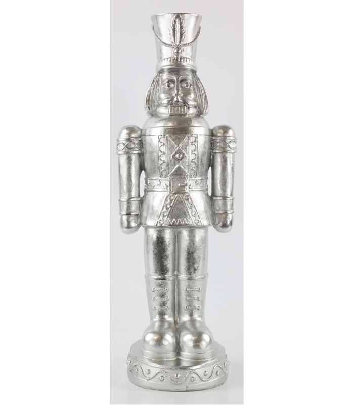 Nussknacker Dekofigur – Edle Polyresin-Figur in Silber Nussknacker Dekofigur – Edle Polyresin-Figur in Silber