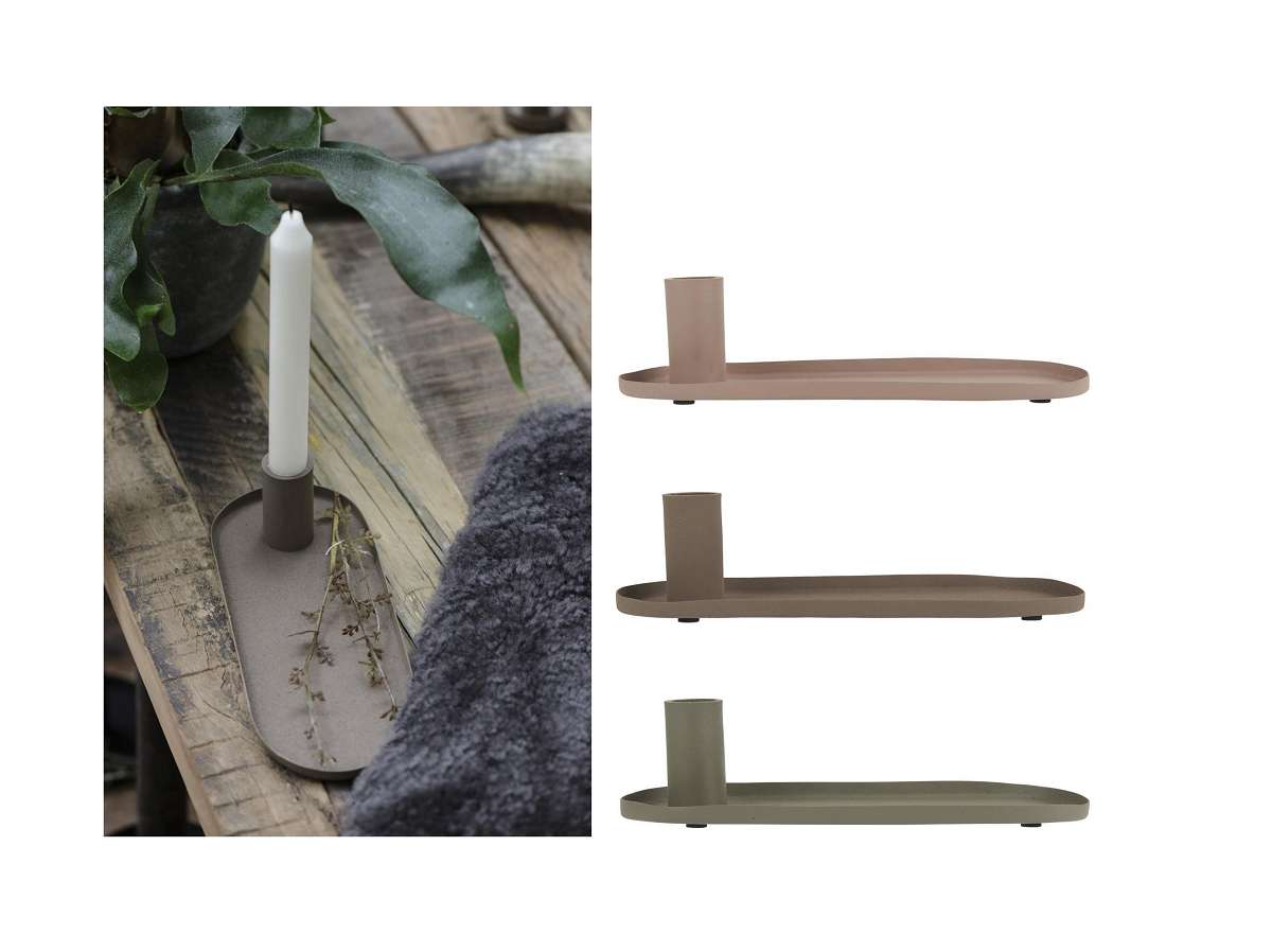 Kerzenhalter für Stabkerze mit Tablett Kerzenhalter für Stabkerze mit Tablett